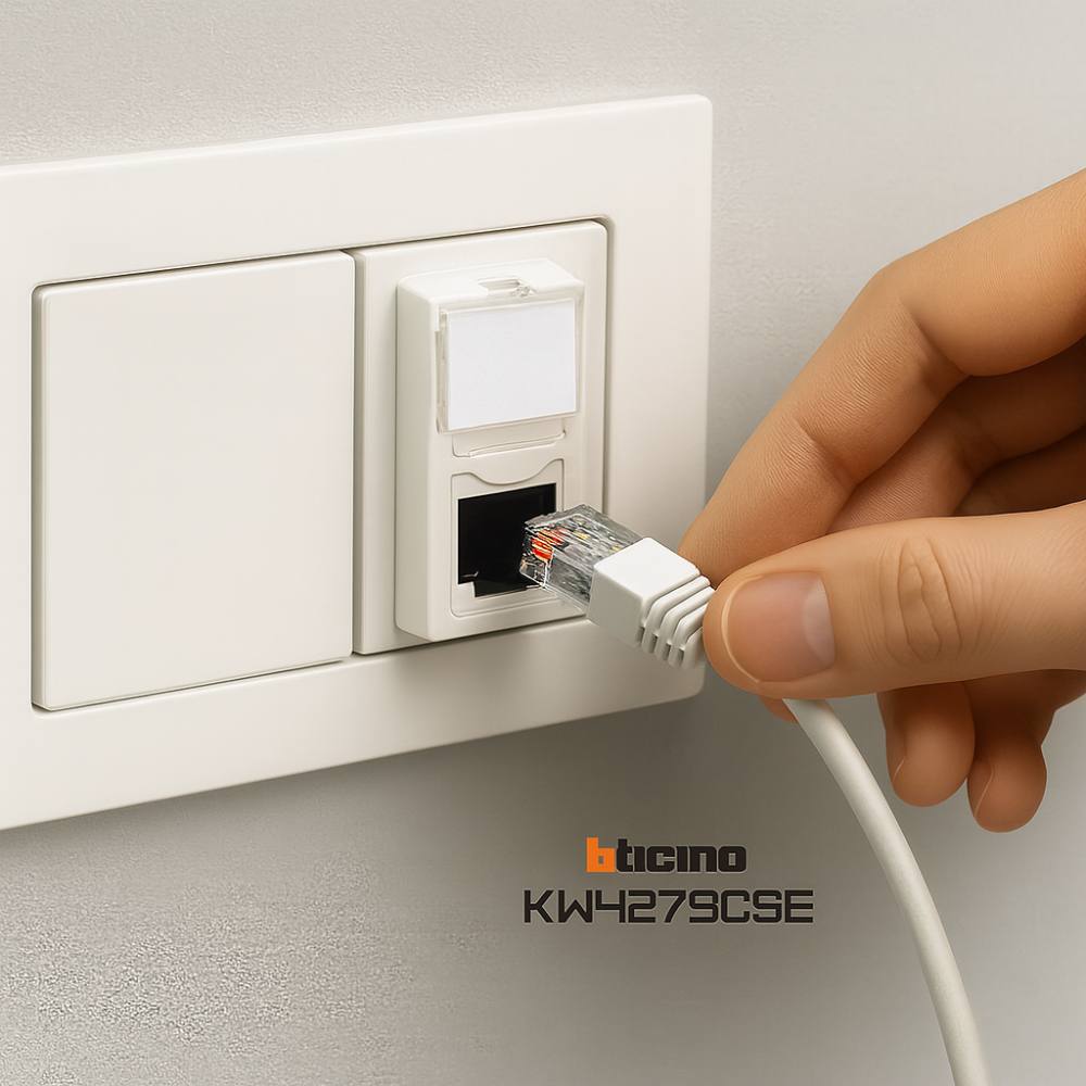 Bticino living now connettore rj45 categoria 5e utp 1 modulo toolless *** colore bianco, confezione 1