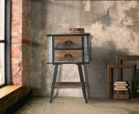 Comodino 2 Cassetti Bronxs Cm 43,5X36,5X72,5