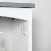 kleankin Mobile Pensile Bagno a un'Anta con Mensola Regolabile, 41x18.5x52cm, Bianco e Grigio