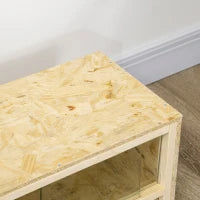 Terrario per Rettili in Legno con Porte in Vetro Scorrevoli e Pannelli in Rete, 60x29.5x29.5cm