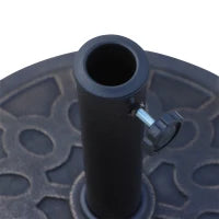 Base per Ombrellone Rotondo per Pali da Ø38 e Ø48 mm, in Resina e Acciaio, Ø45 cm, Bronzo