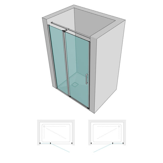 Porta battente cabina doccia reversibile clematis cristallo trasparente 6 mm *** misure 127-129xh195 cm trasparente, ...