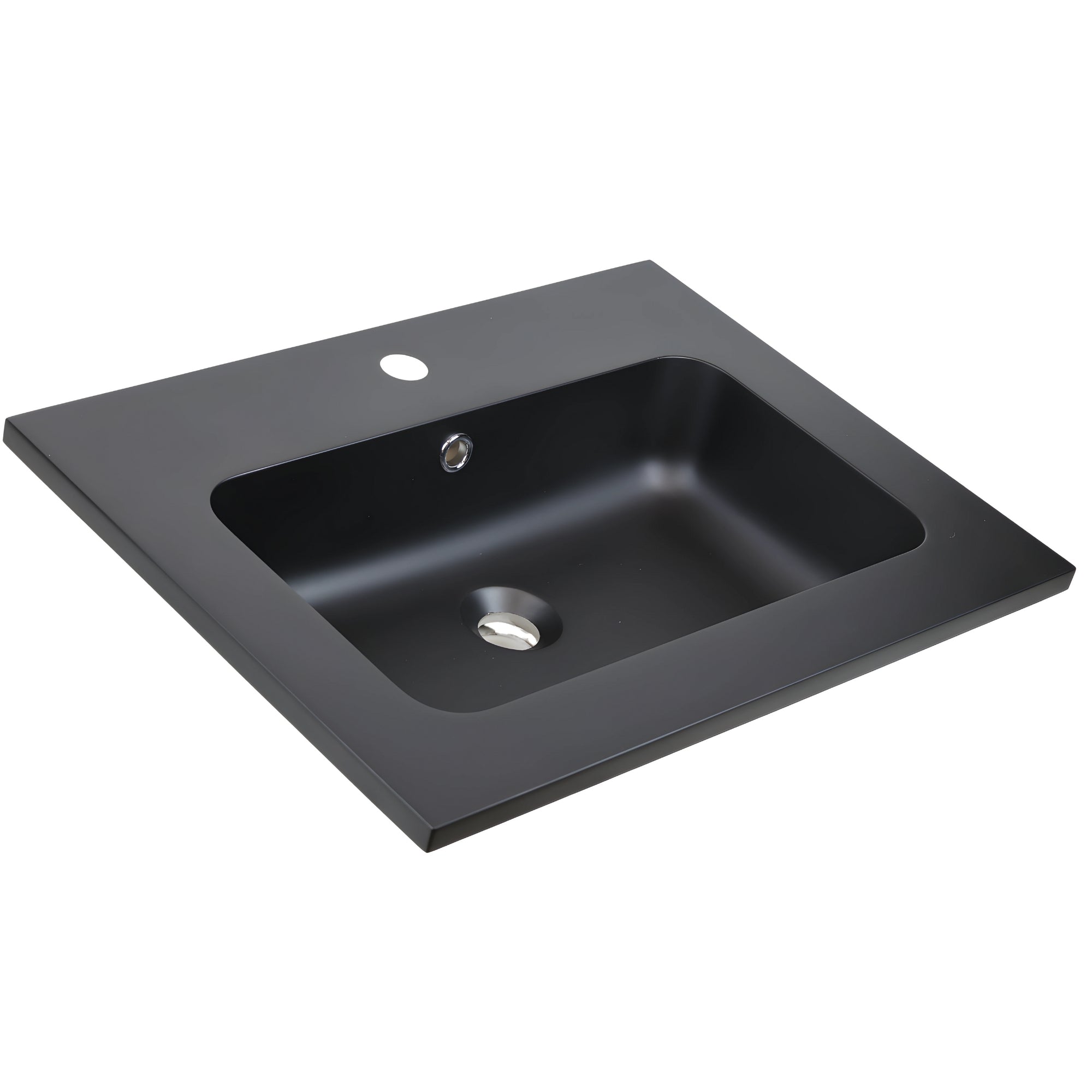 Lavabo ad incasso mineral marmo colore nero opaco mobile composizione bagno *** misure 81x46 cm, confezione 1