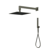 Set per doccia soffione quadro in acciaio inox 25x25 millimetri canna di fucile *** finitura- canna di fucile, confez...