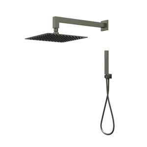 Set per doccia soffione quadro in acciaio inox 25x25 millimetri canna di fucile *** finitura- canna di fucile, confez...