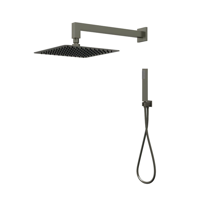 Set per doccia soffione quadro in acciaio inox 25x25 millimetri canna di fucile *** finitura- canna di fucile, confez...