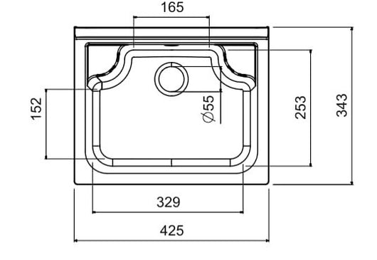 Lavatoio-Pilozzo da Parete, Resina PP, 50 x 34 cm, Grigio  art. 2051DG