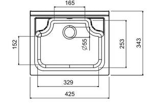 Lavatoio-Pilozzo da Parete, Resina PP, 50 x 34 cm, Bianco art. 2051D