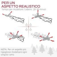 Albero di Natale Innevato Alto 180 cm con 618 Rami, Pigne e Base in Acciaio