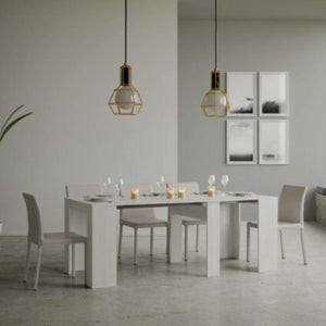 shopinnovativo- Consolle allungabile 90x48/204 cm Basic Small bianco frassino