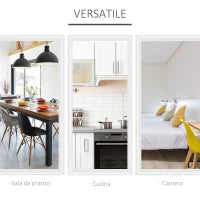 Tavolo Pieghevole da Pranzo a 2 Ribalte, Tavolo da Pranzo Allungabile in Legno Salvaspazio per Cucina e Soggiorno, 104x76x73.7 cm, Bianco