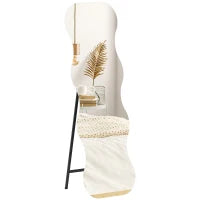 Specchio a figura intera senza cornice, con base in legno, Nero