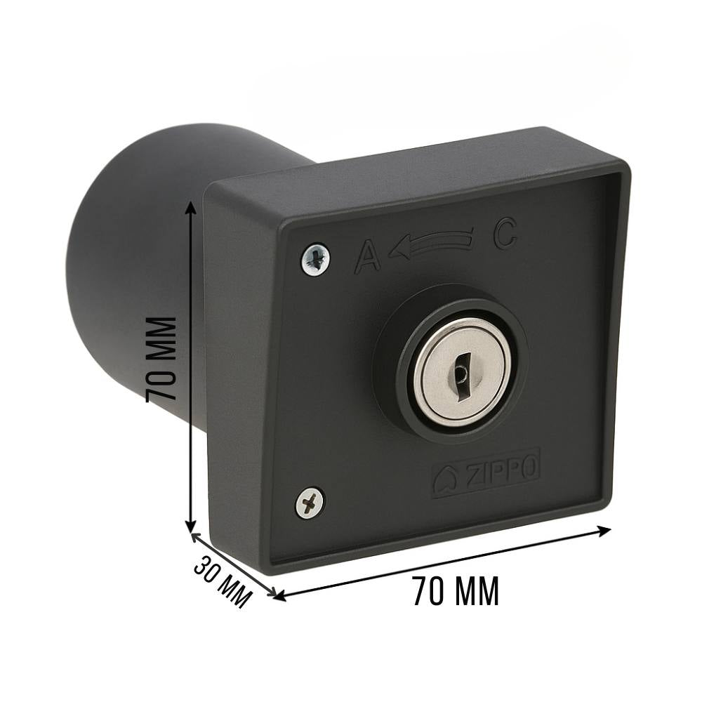 Zippo selettore apri/chiudi da incasso con serratura in nylon grigio scuro