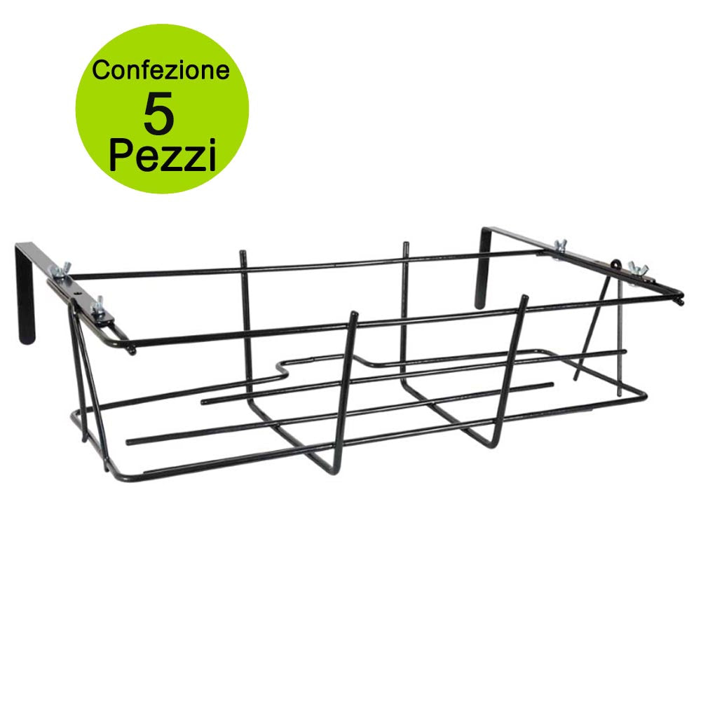 Multipack 5 pezzi fioriera da balcone regolabile portapiante da balcone balconiera city 60