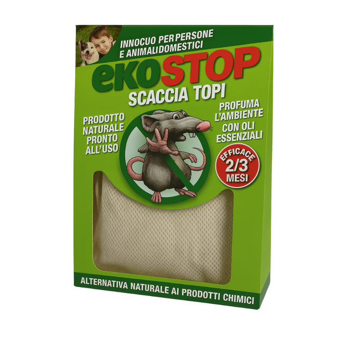 Repellente naturale scacciatopi ratti formula innovativa profumata 50 g ekostop