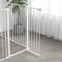 Cancellino per Cani Taglia Media Pieghevole e Modulabile in Metallo e Plastica, 123x102x90 cm, Bianco