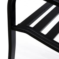 Panchina da Giardino 2 Posti con Schienale Decorato in Ghisa e Metallo, 127x60x89cm, Nero