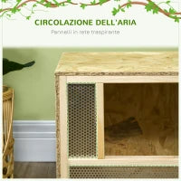 Terrario per Rettili in Legno con Porte in Vetro Scorrevoli e Pannelli in Rete, 40x80x40 cm