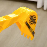 Escavatore Ruspa Giocattolo Cavalcabile per Bambini max. 30 kg con Schienale, Braccio Mobile e Vano Contenitore, 78x24x58.5cm