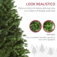 Albero di Natale Artificiale Gigante 150cm Realistico, Decorazione di Natale con 440 Rami, Base Pieghevole e Rimovibile