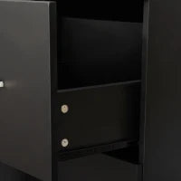 Armadietto da Ufficio con 2 Cassetti e 5 Ruote, Schedario in MDF e Truciolato, 43x45x72 cm, Nero