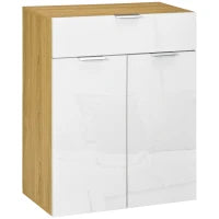 Mobile per Soggiorno con Armadietto e Cassetto, Ripiani regolabili su 3 livelli 70x35x92cm, Bianco
