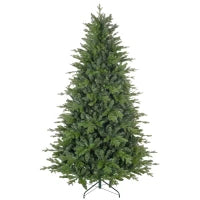 Albero di Natale 210 cm in Plastica Verde con Base in Metallo e 2445 Rami Ignifughi