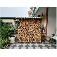 Porta legna fissa legnaia in acciaio verniciato antracite 180x70xh200 cm