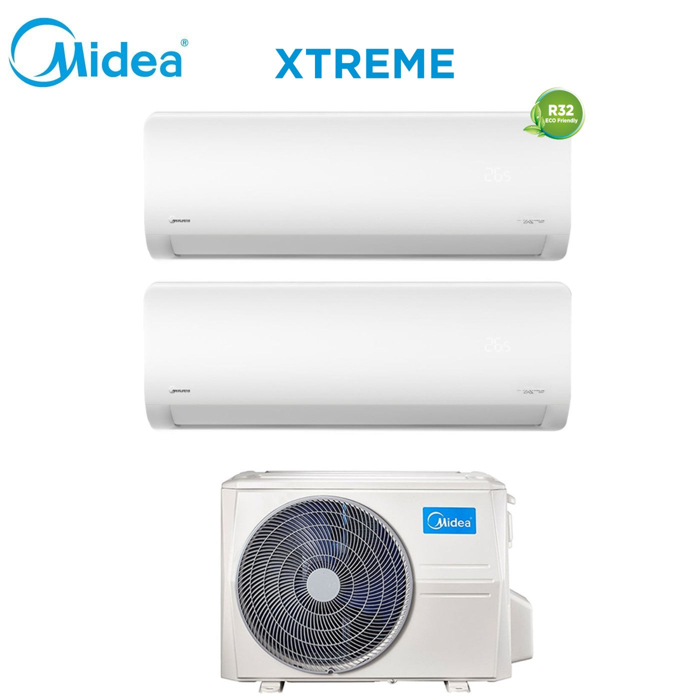 Condizionatore Midea Dual Split Inverter serie XTREME PRO 12000+18000 con M4O-36FN8-Q R-32 Wi-Fi Integrato
