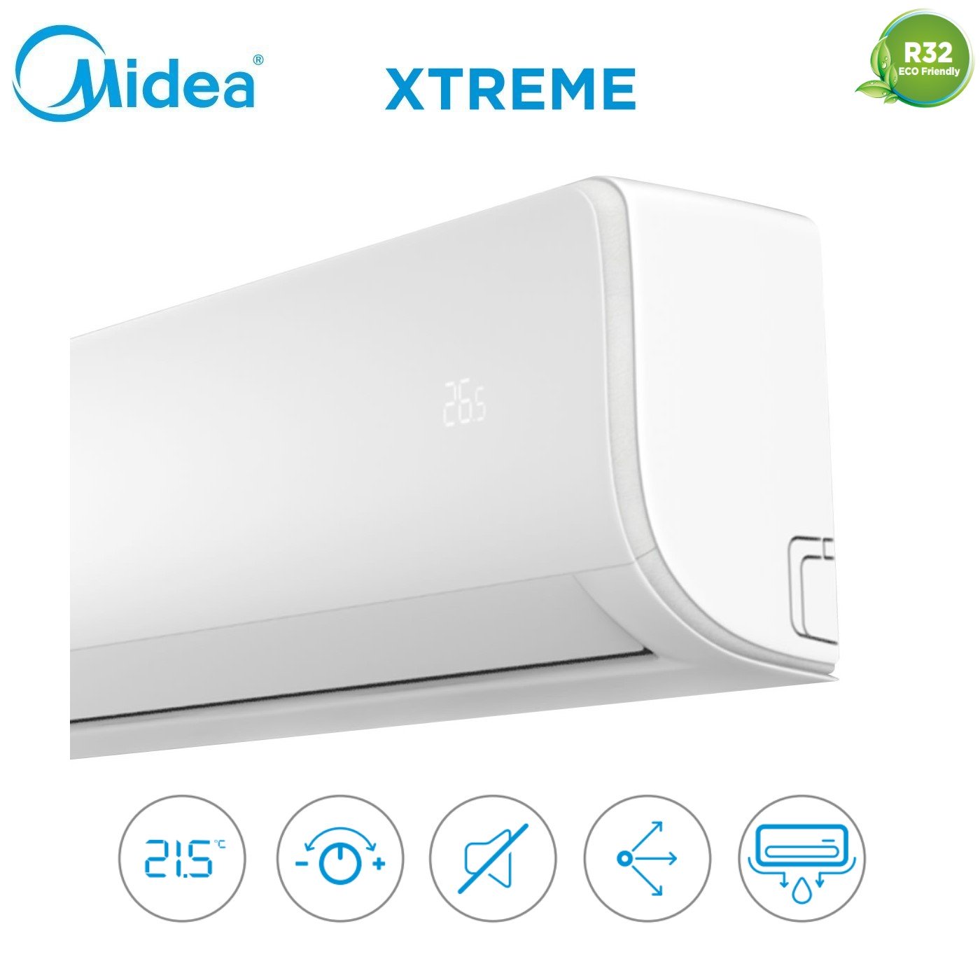 Condizionatore Midea Penta Split Inverter serie XTREME PRO 9+9+9+12+12 Btu con M5OE-42HFN8-Q R-32 Wi-Fi Integrato