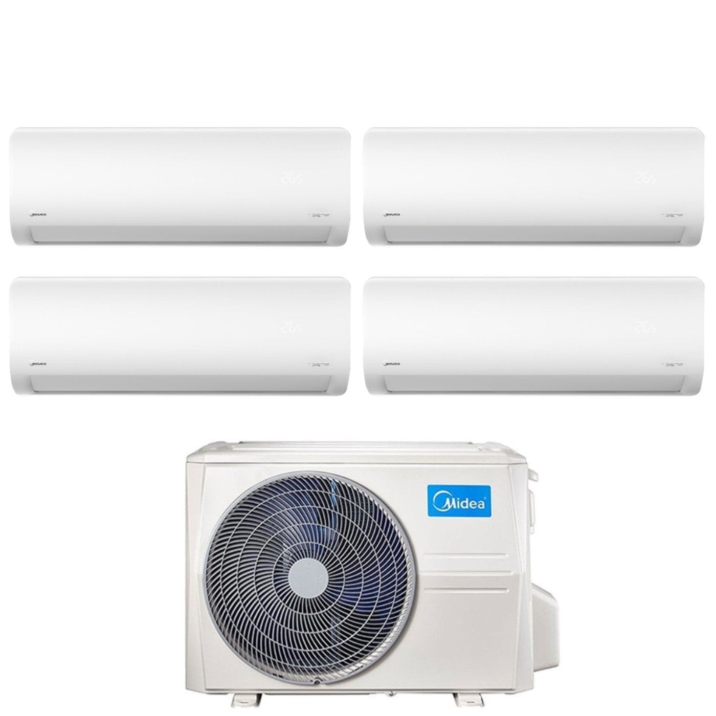 Condizionatore Midea Quadri Split Inverter serie XTREME PRO 9000+9000+9000+12000 con M4O-36FN8 R-32 Wi-Fi Integrato