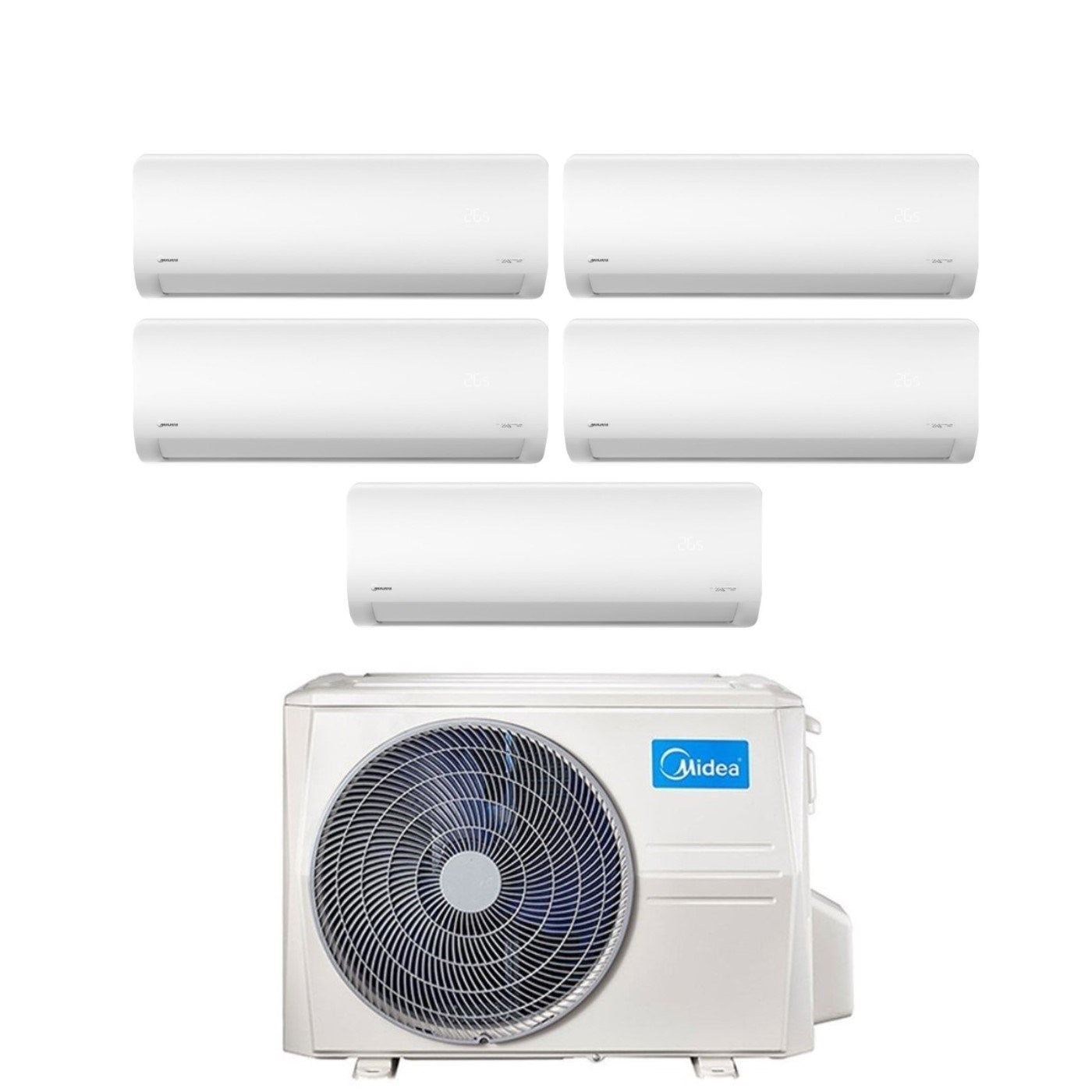 Condizionatore Midea Penta Split Inverter serie XTREME 9+9+9+9+12 Btu con M5OE-42HFN8-Q R-32 Wi-Fi Integrato