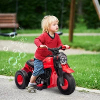 Moto Elettrica per Bambini 6V con Musica, 2,5-3 km/h, per Bambini di 2-5 Anni, Rosso