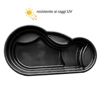 Laghetto da giardino tovel nero litri 500 da 190x105xh52