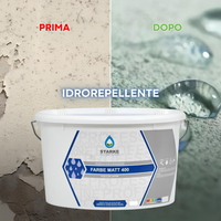 Farbe matt 400 pittura acrilica idrorepellente coprente traspirante interni *** formato 5 lt, confezione 1