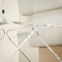 Tavolino Basso Geometrico a 2 Livelli  in Acrilico con Gambe Triangolari, 40x30x45 cm, Trasparente