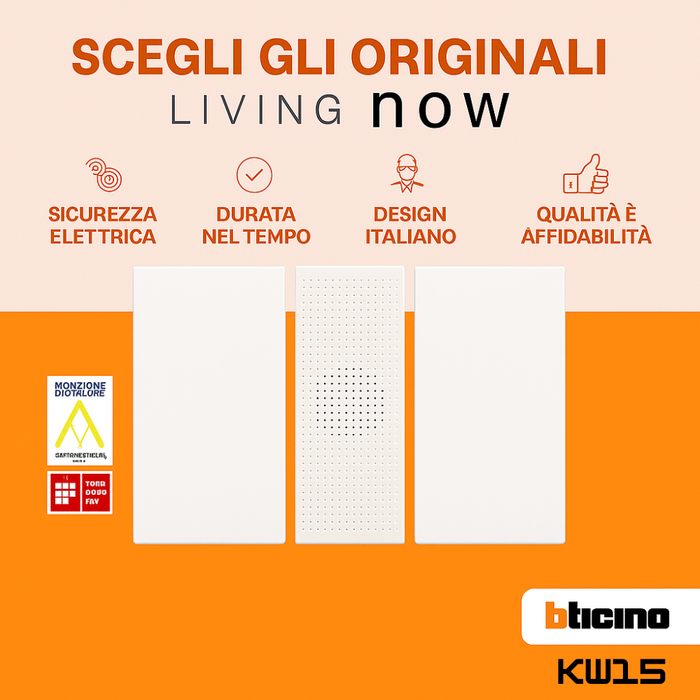 Cover suoneria bticino living now 1 modulo design elegante e funzionale *** colore bianco, confezione 1