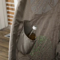 Lettino da Giardino 2 Posti con Copertura Decorata e Cuscino Spesso, 126x75x142 cm Marrone