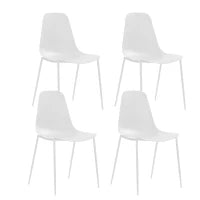 E-STYLO Sedia in polipropilene bianco e gambe in metallo bianco, 49cm X 48.5cm H. 88cm.