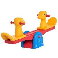 Altalena a Bilico con Maniglie Antiscivolo per Bambini Età 1-4 Anni, Plastica HDPE Atossica, 150x32x60cm, Multicolore