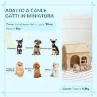 Casetta per Cani da Interni con Finestrella e Ingresso Anteriore, in Legno, 49.5x41x51 cm, color Rovere