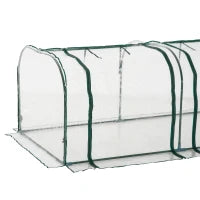 Serra a Tunnel Agricola in PVC con 3 Porte Avvolgibili, Acciaio e PVC Trasparente, 350x100x80cm