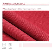 Tenda da Sole per Esterno Avvolgibile a Manovella in Metallo e Alluminio, 4x2.5m, Rosso Scuro
