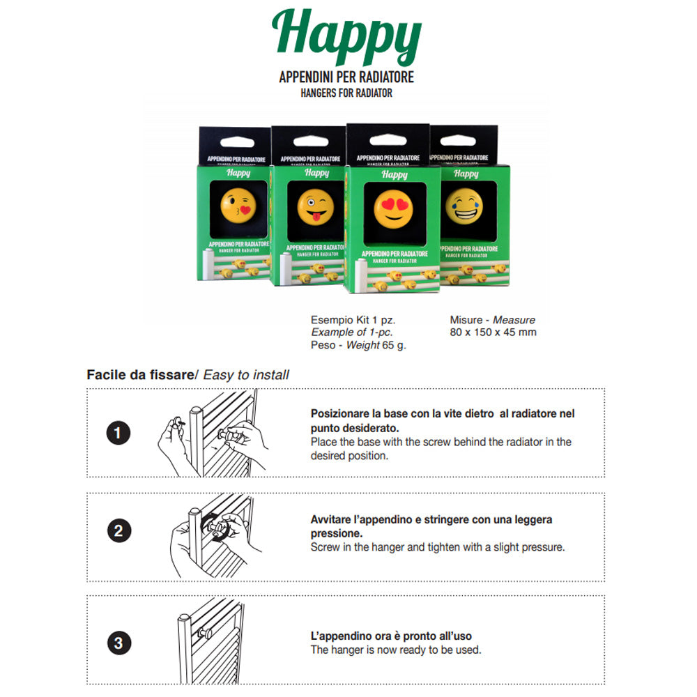 Appendini per termoarredo universali happy radiatori pika multipack 4 pezzi