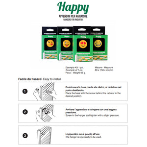 Appendini per termoarredo universali happy radiatori pika multipack 4 pezzi