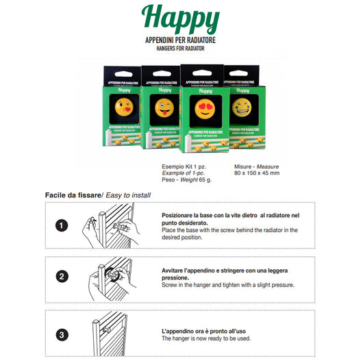 Appendini per termoarredo universali happy radiatori pika multipack 4 pezzi