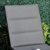Sdraio da Giardino Reclinabile su 5 Livelli Rivestimento Imbottito, Alluminio e Texteline, 72x168x102cm Grigio
