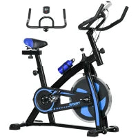 Cyclette Silenziosa con Resistenza Regolabile, Sensore di Frequenza Cardiaca, Monitor, Blu