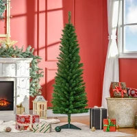 Albero di Natale Artificiale Slim 150cm con Supporto in Metallo 294 Rami