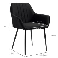 Sedie da Sala da Pranzo Sedie da Visita Design scandinavo - Set di 2 sedie - Piedi affusolati in metallo Nero